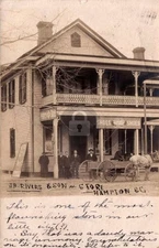 Hampton SC JB Rivers & Son Store Shoes Wagon RPPC Photo Postcard COPY