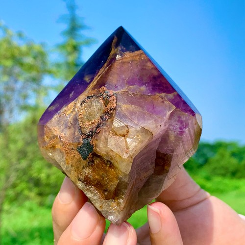 1,17 libbre ametista naturale a grappolo cristallo di quarzo spina dorsale campione minerale guarigione - Foto 19 di 24