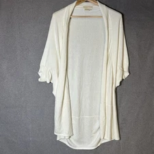 Michael Kors Cream Open Front Cardigan Angora Blend Long Cocoon Sweater  L/XL