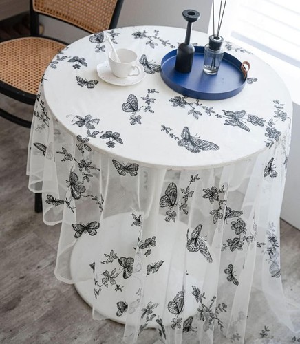 Vintage Embroidered Butterfly Lace Tablecloth Table Cloth Cover Wedding Party - Picture 18 of 18