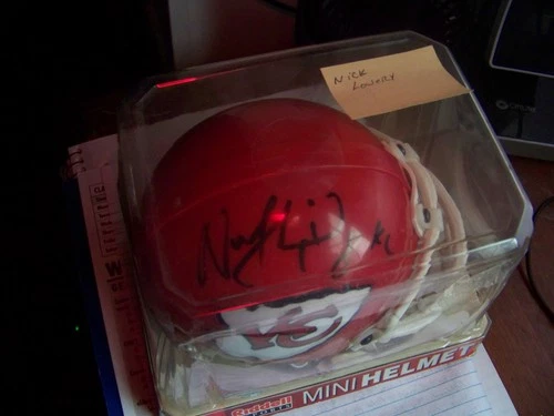 Kansas City min helment signed by Nick Lowery