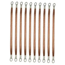  10pcs 300mm Braided Ground Strap Automotive Engine Copper Ground Strap Wire 