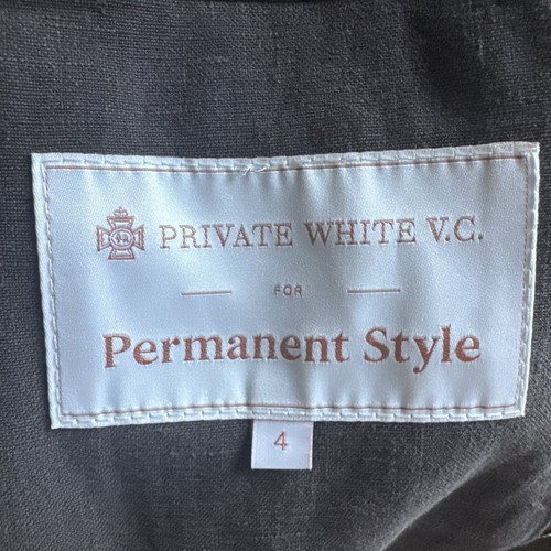 Permanent Style x Private White VC Brown Linen Harrington Jacket Size 4 - Picture 11 of 12