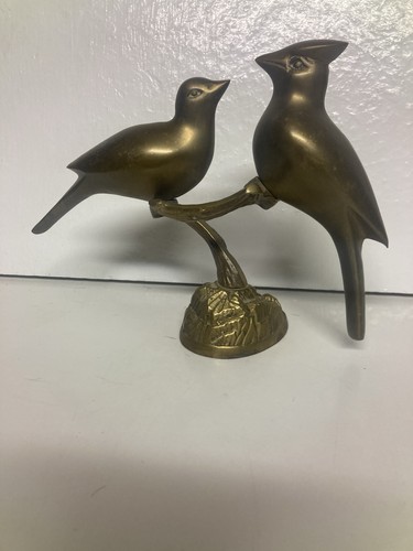 Vintage Messing Liebesvogel/Kardinal auf einem Ast - Bild 8 von 13