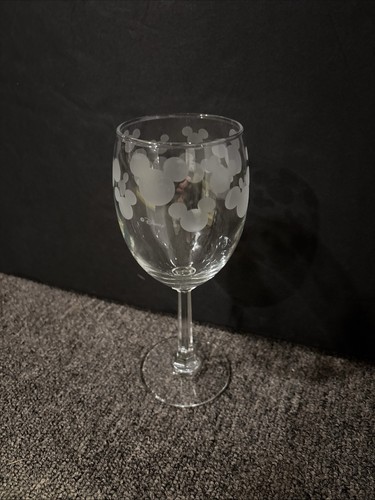 New! Disney Parks Exclusive Etched Frosted Mickey Mouse Ears Wine Glass - Picture 2 of 7