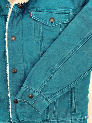 Levi’s Trucker Sherpa Jacke Herren Grün Denim Teddyfell NEU GR1297(XL) - Bild 3 von 11