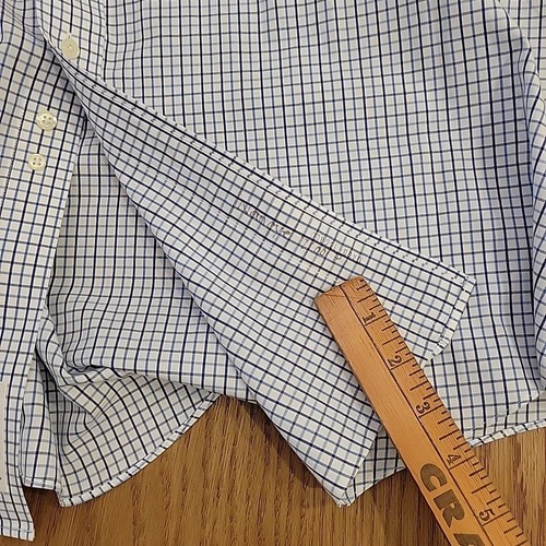 Brooks Brothers Hemd Herren 17,5 - 33 Original Polo Blau Kariert Button Down L/S - Bild 8 von 9