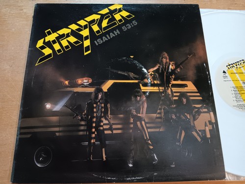 Stryper ‎Isaiah  53:5 Soldiers Under Command White Vinyl LP  W/ 2 BONUS 45rpm EX - Picture 2 of 13