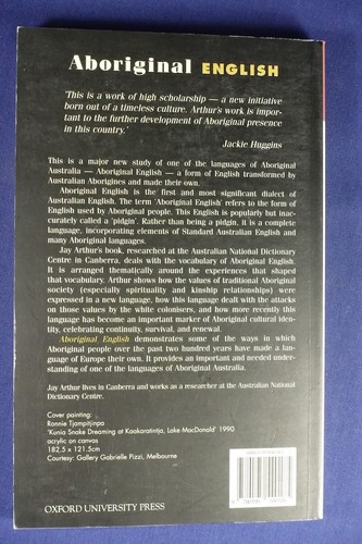 Signed Book ABORIGINAL ENGLISH Jay Mary Arthur A CULTURAL STUDY - Picture 2 of 12