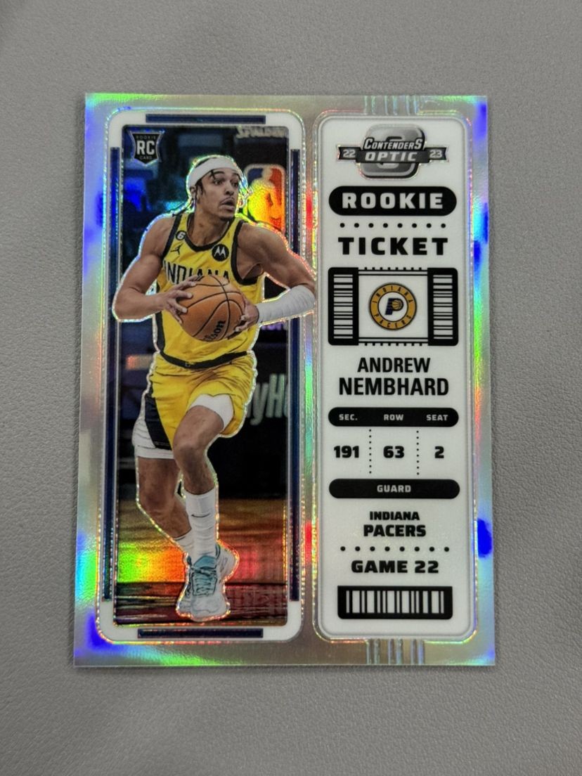 2022-23 Panini Contenders Optic Andrew Nembhard Rookie Ticket Silver #9 RC