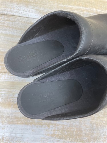 Sanita Pantoletten Schwarz Damen Leder Dänische Clogs Größe 44 EU 11,5 US - Bild 12 von 12