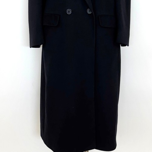 Burberrys Vintage Double Breasted Winter Coat Black Pure Wool |Mens Fits like XL - Picture 6 of 14