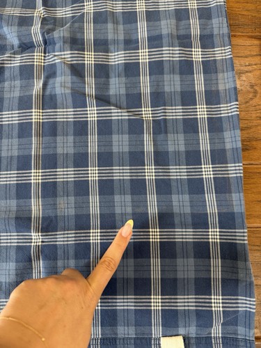 Vintage Ralph Lauren King Pillow Case Blue Plaid Preppy Check 80s 90s Y2K Sheet - Picture 5 of 6
