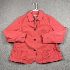 L.L. Bean Women's Pink Corduroy Jacket Size 20W Button Front Causal Coat