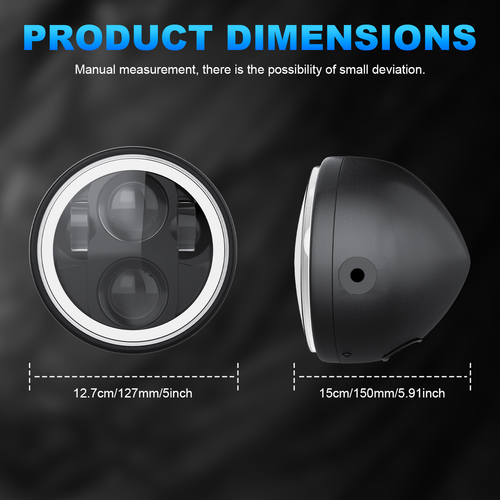 Faro proiettore tondo moto 5,75" led hi/lo fascio con staffa per Harley per Honda - Foto 6 di 9