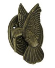 Antique Bronze Cast Iron Hummingbird and Flower Front Door Knocker Entry Decor