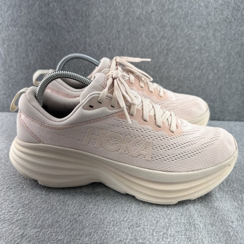 Hoka One One Bondi 8 Running Shoes Sneakers Women's Size 9 B Cosmic Pearl Pink - Picture 5 of 20
