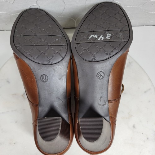 Etienne Aigner E-Quest Heels 8.5 Brown Leather Lace Up Brogue Wingtip Oxford   - Picture 10 of 16