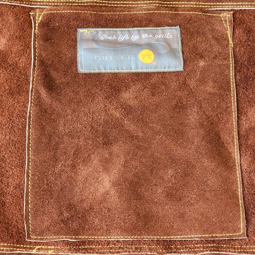 OuUTSET Brown Suede Leather Adjustable BBQ GRILLING APRON 29.5" x 26.5" ONE SIZE - Picture 5 of 16