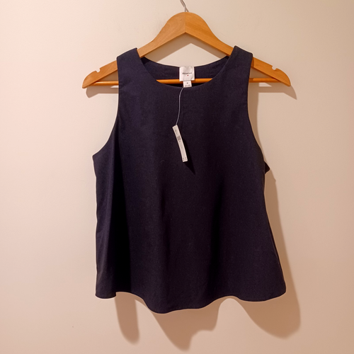 NWT Anthropologie x Maeve Sleeveless Cross-Back Top Black Capsule Minimalist M - Picture 5 of 11