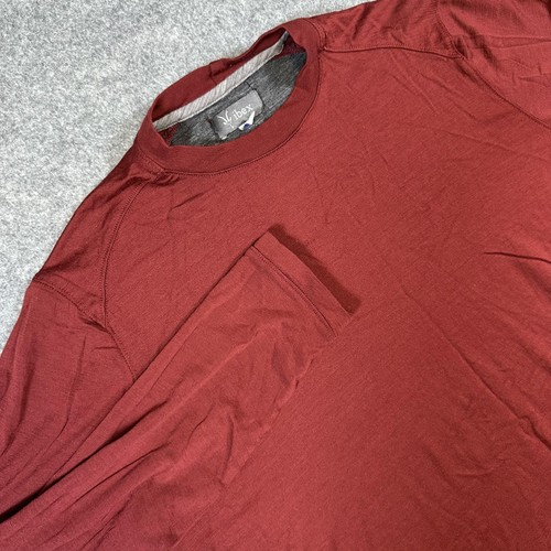 Ibex Shirt Mens Large Red Long Sleeve Merino Wool Crewneck Made USA Outdoor