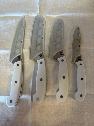 Mad Hungry Air Blade 4 PC Knife Set Carbon Steel White Handle - Picture 2 of 10