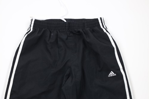 Vintage Adidas Mens Size Small Distressed Striped Lined Wide Leg Pants Black - Picture 2 of 13