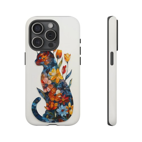 Cat Floral Stained Glass - Phone Ink Cover Case for iPhone, Galaxy, Pixel - 第 36/273 張圖片
