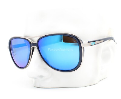 Oakley OO4129 Split Time Sunglasses Silver Blue Prizm Oakley OO4129 Split Time Sunglasses Silver Blue Prizm