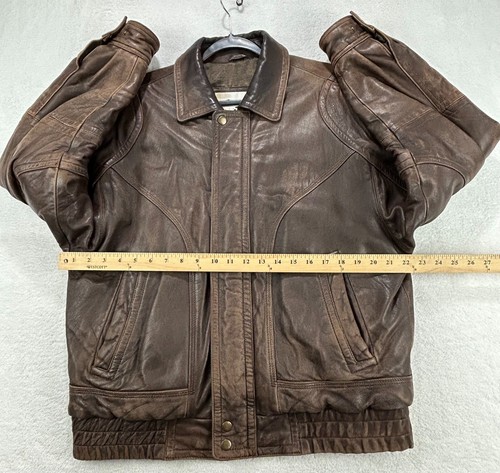 Cooper Collections Bomber Jacket M Brown Nappa Leather Soft Perfectly Distressed - Picture 13 of 16