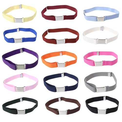 Children Kids Solid Color Unisex Canvas Belts Boys Girls Elastic Belt Adjustable - Picture 2 of 12