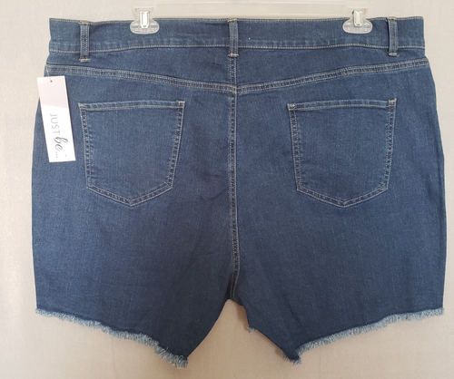 Just Be Damen - 3XL - Jeansshorts - Fransensaum hoher Bund - Gesäßtaschen - Neu - Bild 2 von 5