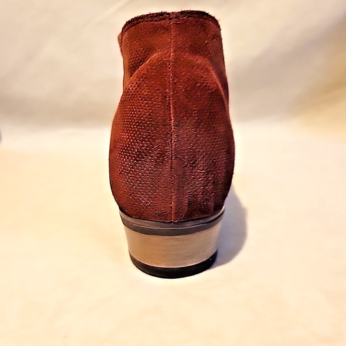 CREVO Leighton Anthropologie Brick Red Suede Leather Bootie Ankle Boots Size 10 - Picture 7 of 13