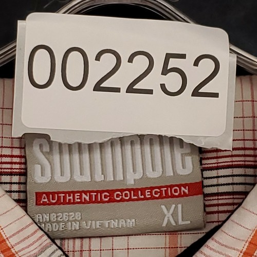 Southpole Mens XL Orange Stripe Short Sleeve Cotton Shirt Logo  - Picture 10 of 10