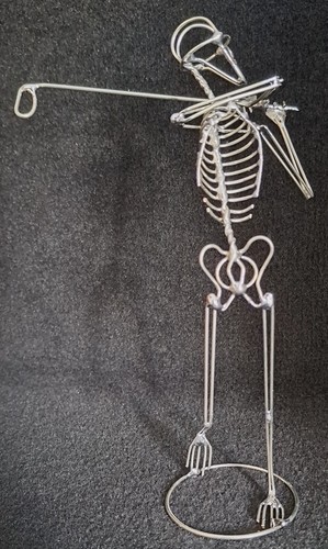 Handcrafted Skeleton Golfer Figures – Unique & Unusual Wire Art - Golfer Gifts - Picture 5 of 39