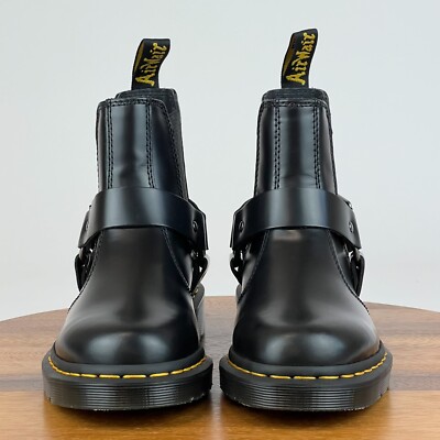 New Womens Dr Martens Wincox Black Leather Harness Chelsea Ankle