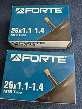 Pair of Forte 26 x 1.1 - 1.4 Schraeder MTB Bicycle Inner Tubes - Schrader Valve