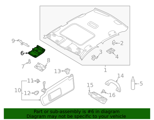 VW 17A868837A82V Jetta & GLI Overhead Console/Sunglasses Tray 2019 & Up Black - Picture 7 of 7