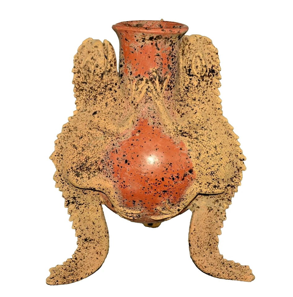 MAMA MONO Original Vintage Mexican Pottery Huichol Desert Statue Sculpture Vase - Image 2 of 4