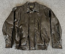 Roberto Amee Mens VTG Leather Jacket Black Harrahs Casino Designer Collection