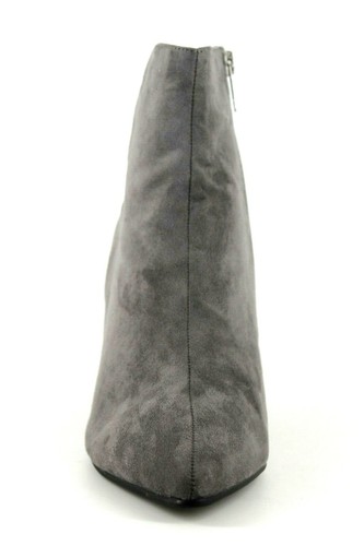 Missguided Womens UK 7 Grey Faux Suede Cone Heel Zip Up Pointed Toe Ankle Boots - Picture 5 of 7