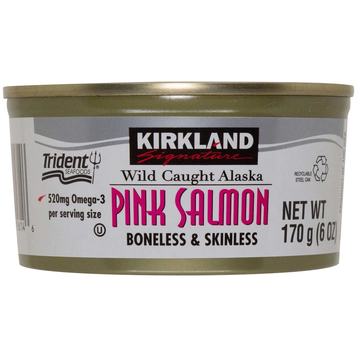 12x Kirkland Signature Wild Alaskan Pink Salmon, Canned, Boneless