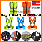 5 Pockets Safety Vest Reflective Belt Straps W/ High Visibility Stripes Security
