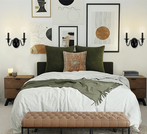 Farmhouse Industrial Wall Light Fixtures Candle Black Wall Lamp Sconce Bedroom - Picture 18 of 24
