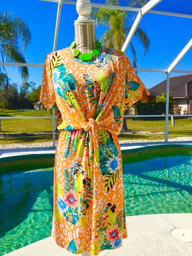 INC Black,Green,Blue DRAMATIC Floral Empire Waist SUMMER Dress L WORN ONCE - Picture 11 of 24