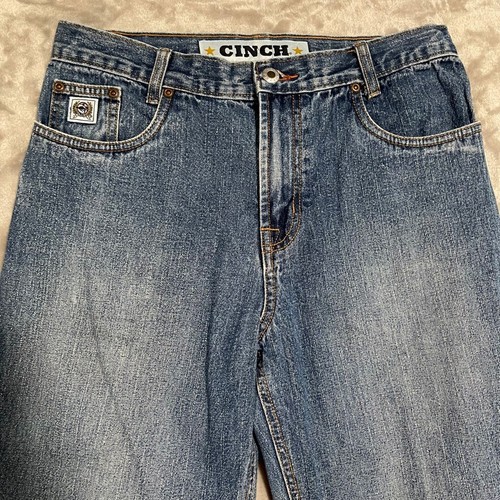 Cinch Jeans Boys 18R Blue White Label Denim Pants Cowboy Rancher Western - Picture 2 of 10
