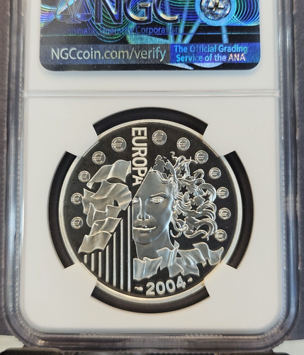 2004 FRANCE SILVER 1.5 EURO EUROPEAN UNION EXPANSION NGC PF 69 ULTRA CAMEO - Picture 2 of 3