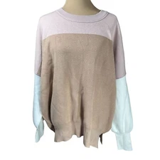 ANRABESS Women Crewneck Oversize Ribbed Knit Pullover Sweater Size XL