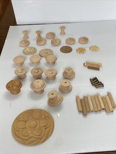 Konvolut unbehandelte Kiefernholz Knöpfe Schrank Schubladen - Bild 23 von 24