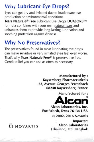 6X Tears Naturale Alcon Free Lubricant Eye Drops 6X32=192 Vials EXP. 2026 - Picture 3 of 4